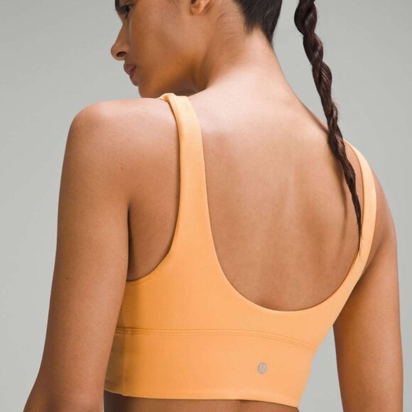 LULULEMON ALIGN V-NECK BRA LIGHT SUPPORT A/B CUP MANGO DREAM SIZE 14 - Picture 2 of 8